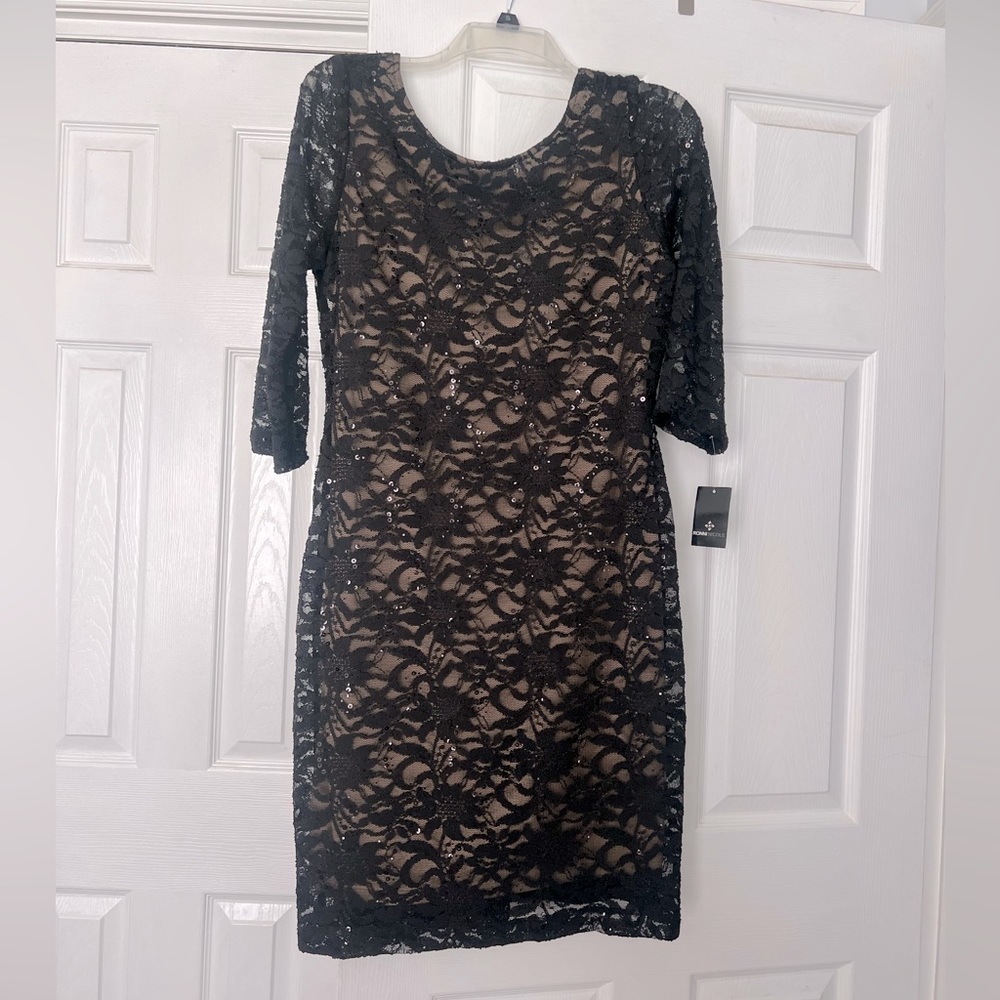 NWT- Ronni Nicole 3/4 Sleeve Lace Sheath Dress size 8